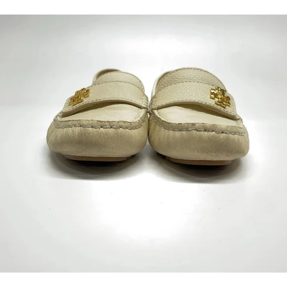 Tory Burch Kira Driver Cream Leather Loafers Size 7 - Picture 3 of 9